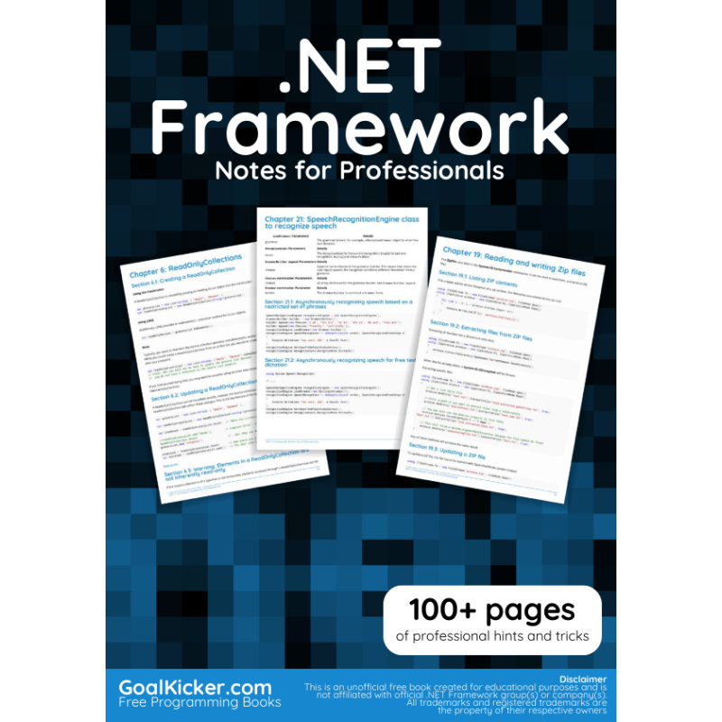 Dot NET Framework Notes For Professionals