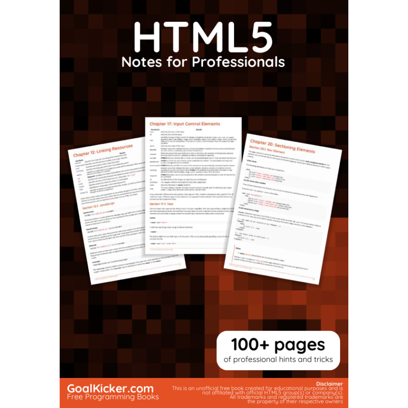 HTML5 Notes For Professionals