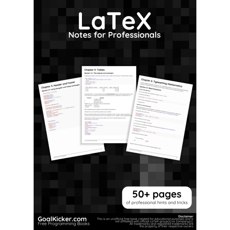 LaTeX Notes For Professionals