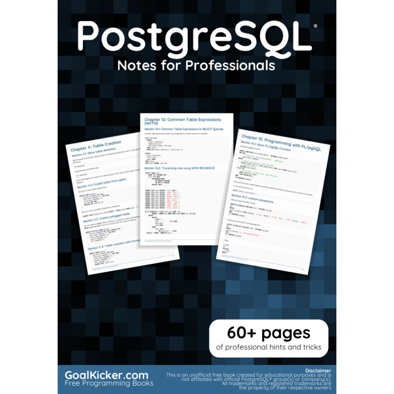 Postgre SQL Notes For Professionals
