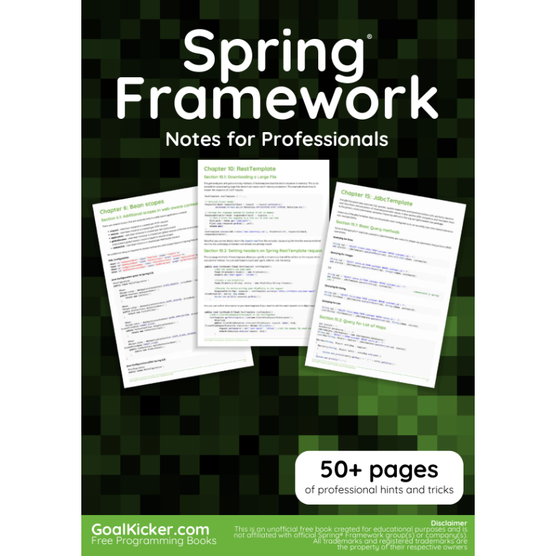 Spring Framework Notes For Professionals