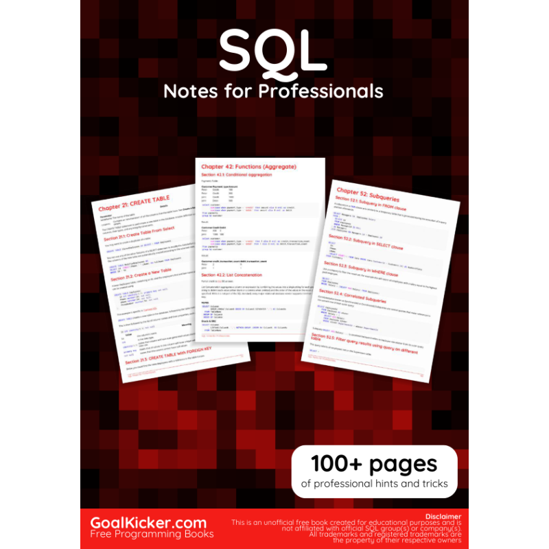 SQL Notes For Professionals