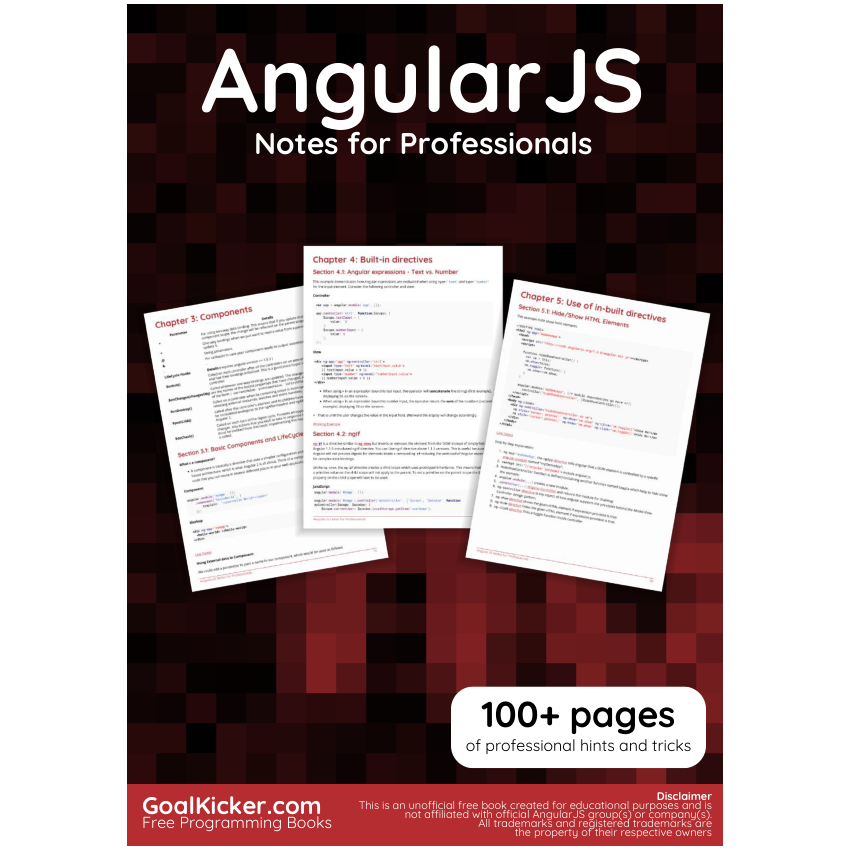 Angular JS Notes For Professionals