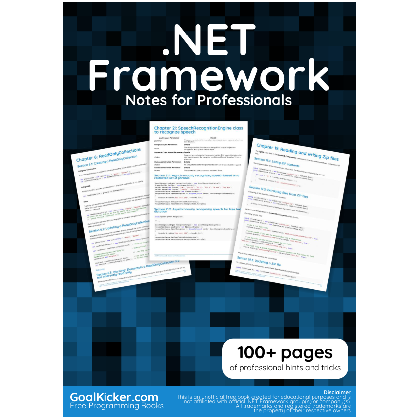 Dot NET Framework Notes For Professionals