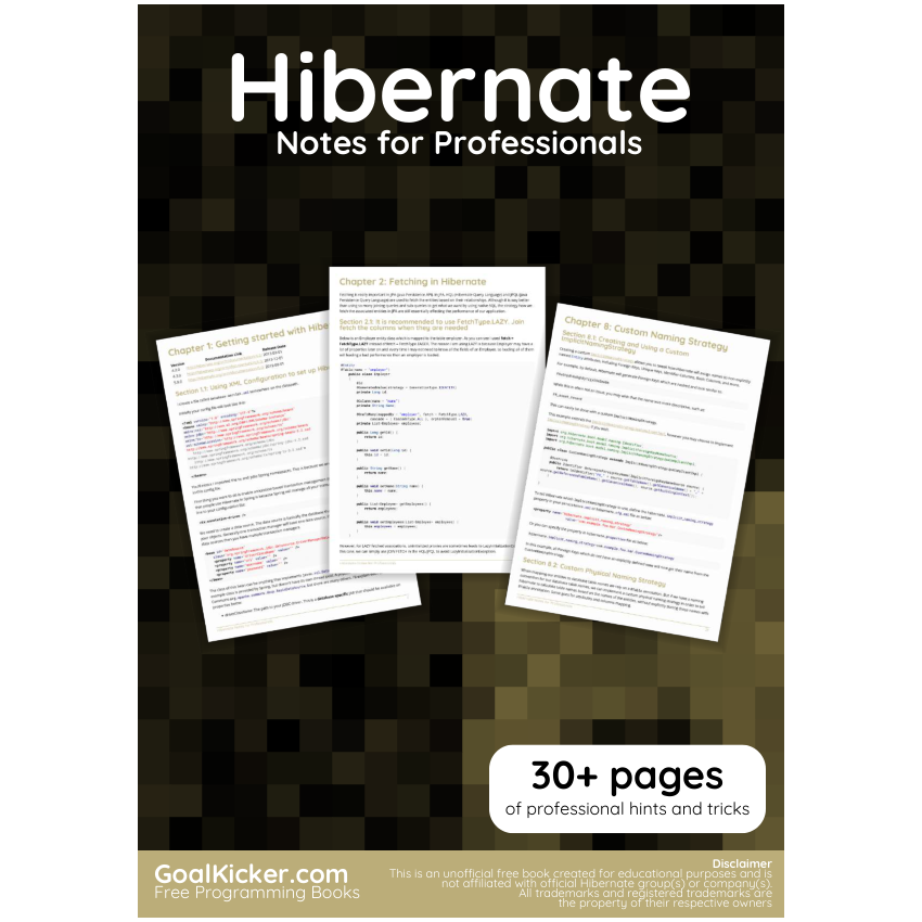 Hibernate Notes For Professionals