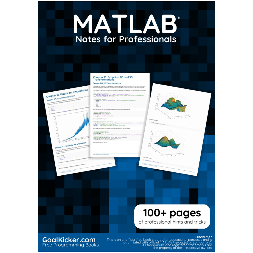 MATLAB Notes For Professionals