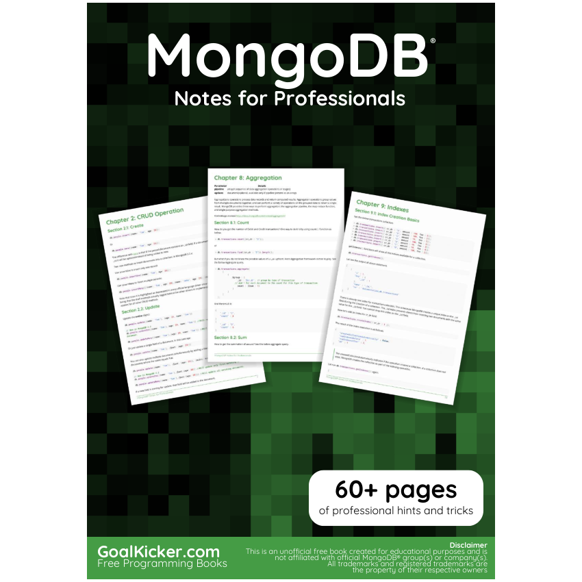 Mongo DB Notes For Professionals