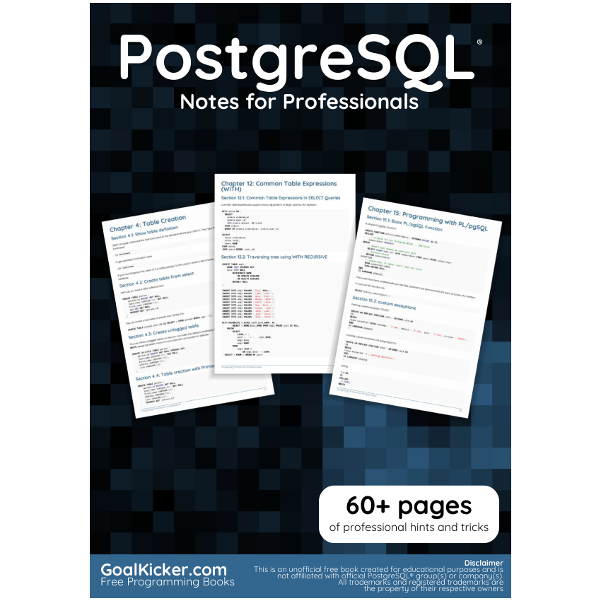 Postgre SQL Notes For Professionals