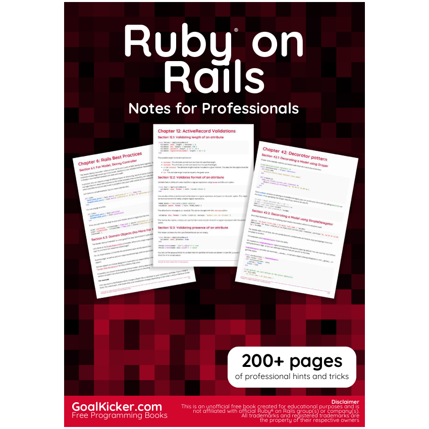 Ruby On Rails Notes For Professionals