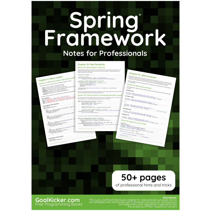 Spring Framework Notes For Professionals