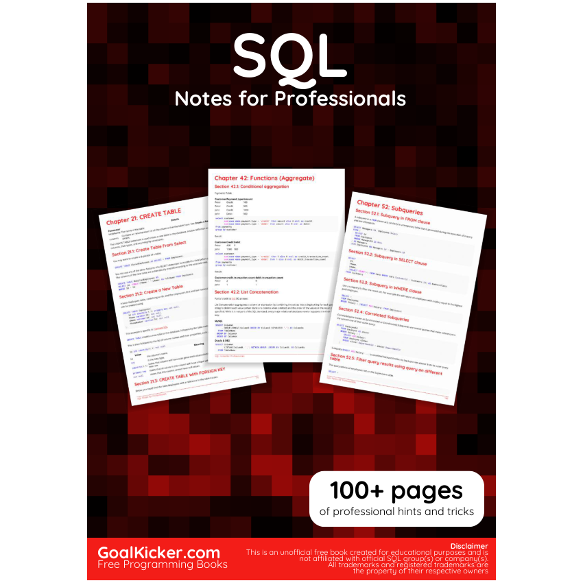 SQL Notes For Professionals