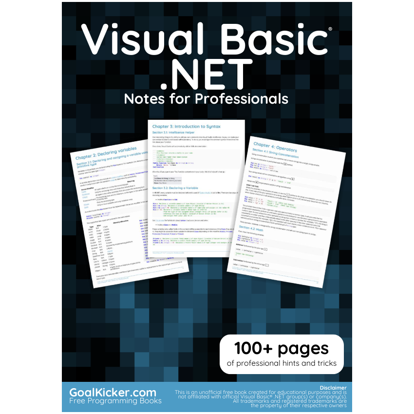 Visual Basic_NET Notes For Professionals